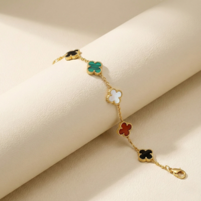The Classic Vintage Edition: 5-Motif Clover Bracelet