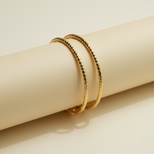 Elegant Gold-Tone Textured Bangles for Women (Set of 2) | Minimal Designer Bracelets | Lightweight Everyday & Festive Wear Jewelry