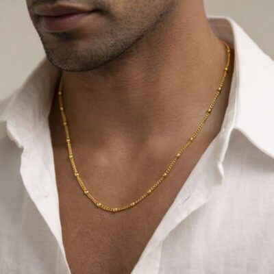 Men’s & Women’s Gold Tone Curb Necklace – Durable Everyday Chain