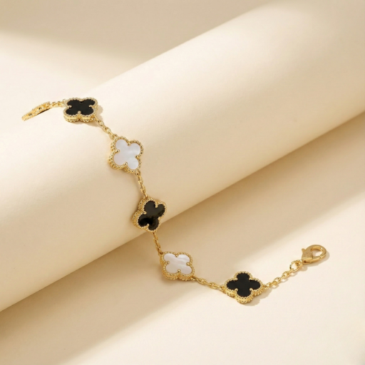 The Classic Clover: Gold Plated 5-Motif Lucky Charm Bracelet