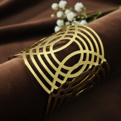 Statement Gold Cutout Cuff – Wide Geometric Bangle