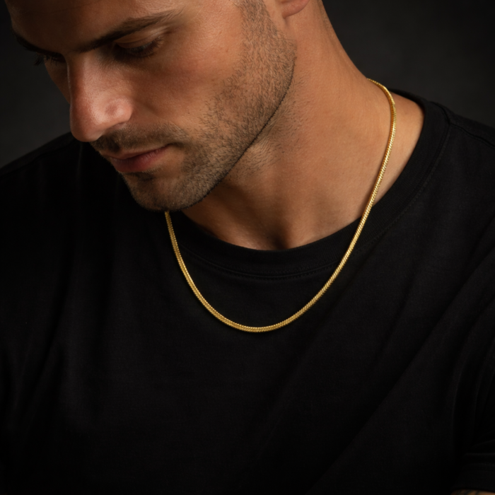 Premium Gold Tone Round Snake Chain Necklace | Sleek & Flexible Smooth Link Chain | Minimalist Daily Wear Jewelry for Men & Women - Image 2