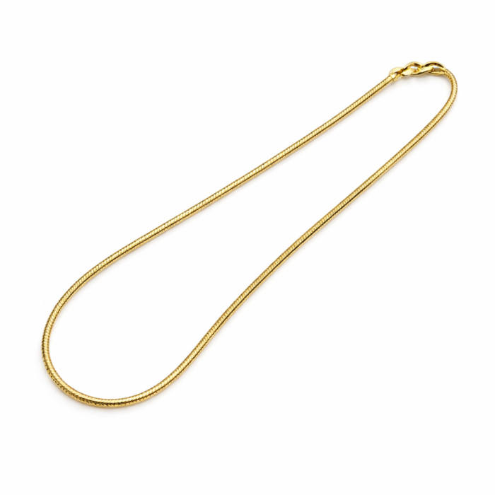 Premium Gold Tone Round Snake Chain Necklace | Sleek & Flexible Smooth Link Chain | Minimalist Daily Wear Jewelry for Men & Women - Image 3