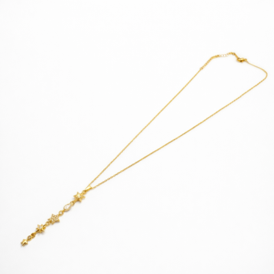 Gold Star Drop Pendant Necklace for Women | Crystal Celestial Charm Necklace | Elegant Minimal Jewelry
