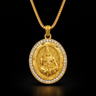 Lord Shiva Gold Pendant Necklace | Divine Hindu Spiritual Jewelry for Peace & Protection