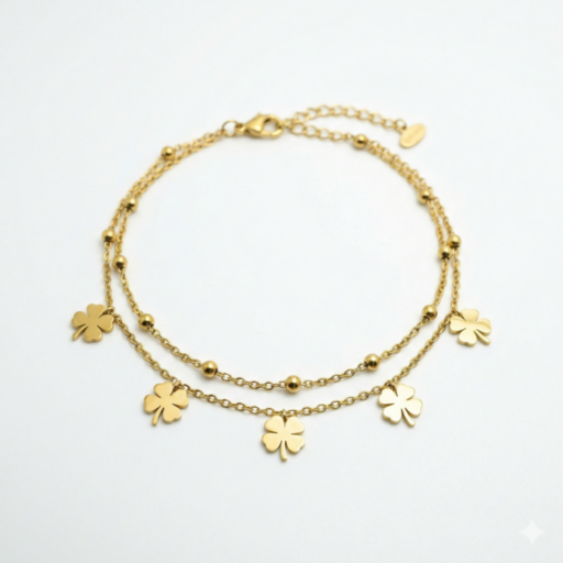 Gold Finish Bracelet with Beads | Adjustable Lucky Charm Bracelet for Daily Wear & Gifting
