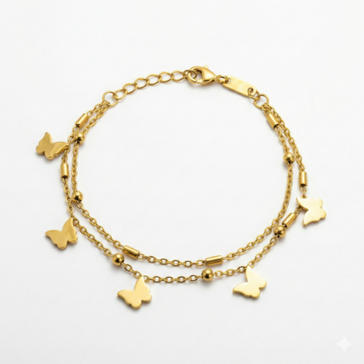 Gold Charm Double-Layer Bracelet | Minimal Jewelry for Women