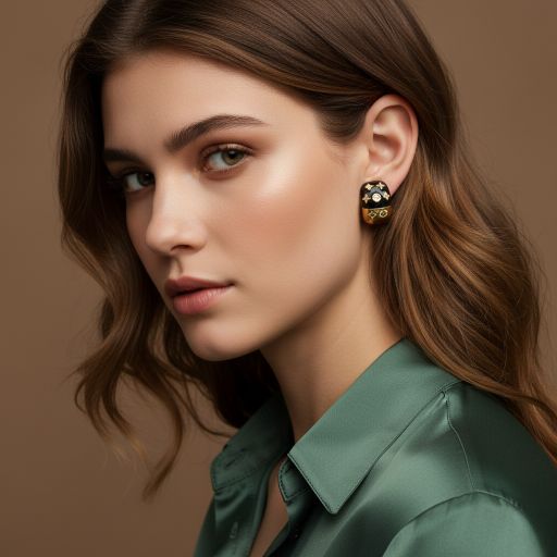 Black Enamel Gold Stud Earrings for Women – Minimal Designer Round Earrings | Elegant Daily Wear Jewelry