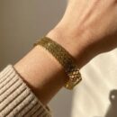 Gold Textured Bracelet for Women – Elegant Designer Pattern Bangle | Premium Minimal Daily Wear Jewelry