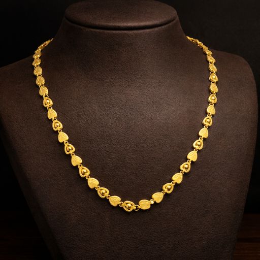 Gold Heart Link Chain Necklace for Women | Elegant Minimal Gold Plated Necklace | Daily Wear & Gift Jewelry