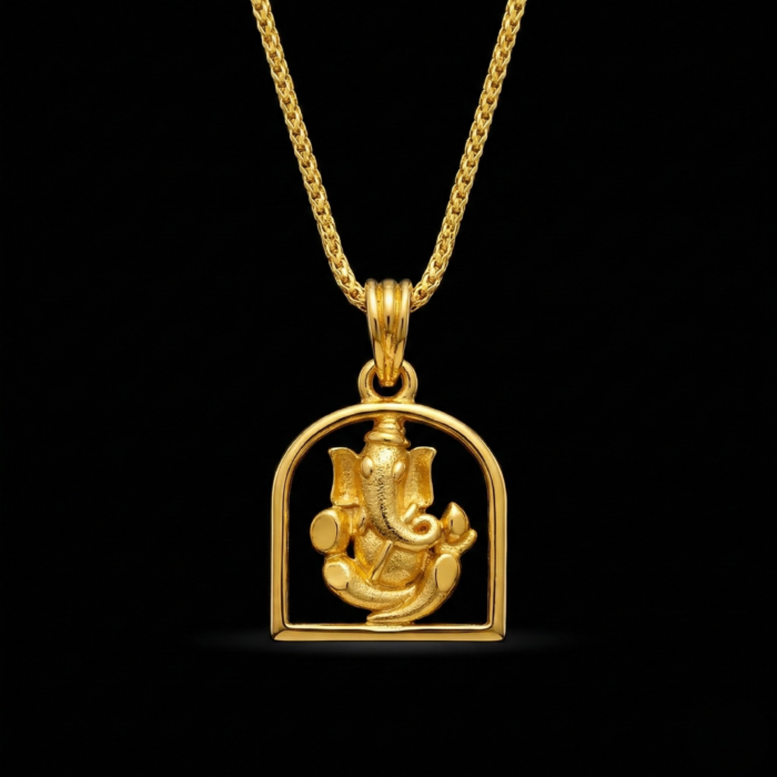 Lord Ganesha Gold Pendant Necklace | Hindu Spiritual Jewelry
