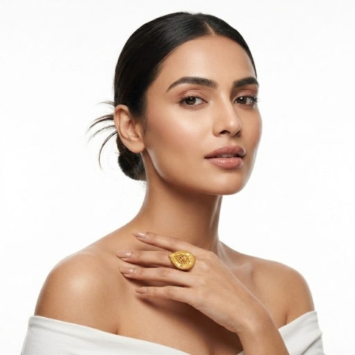 Gold Plated Floral Necklace Set with Red and Green Accents | Traditional Statement Ethnic Jewelry for Women