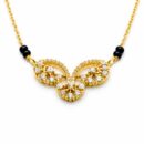 Celebrate a bond that is both eternal and transformative with this stunning gold-toned Mangalsutra. Featuring a poetic butterfly-inspired silhouette, this piece reimagines a sacred tradition with artistic flair and high-wattage radiance.