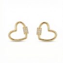 Redefine your romantic aesthetic with these playfully modern gold-toned studs. Combining the industrial edge of a carabiner clasp with the soft silhouette of a heart, these earrings offer a unique and high-fashion take on a timeless symbol of love.