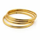 Embrace the beauty of "quiet luxury" with these timeless gold-toned bangles. Featuring a sleek, minimalist silhouette and a high-mirror finish, this set is the ultimate foundation for any jewelry collection, offering a radiant glow that never goes out of style.