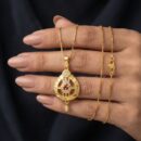 Embrace the peak of heritage-inspired luxury with this masterfully crafted jewelry set. Featuring a masterclass in architectural line-work and vibrant gemstone accents, this piece offers a sophisticated "shrine-style" silhouette that serves as a radiant expression of timeless grace and modern opulence.