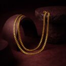 Classic Gold-Tone Curb Link Chain Necklace | Sleek 18K Gold Plated Flat Link Choker for Men & Women | 5mm Dainty Cuban Style Chain for Layering | Essential Minimalist Jewelry Gift