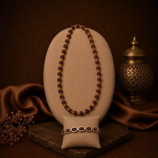 Divine Rudraksha Mala & Mahadev Bracelet Combo